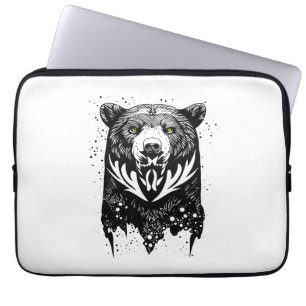 Bear Grizzly Wild Animal Nature Illustration Art  Laptop Sleeve