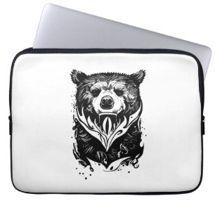 Bear Grizzly Wild Animal Nature Illustration Art T Laptop Sleeve