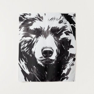Bear Grizzly Wild Nature Free Spirit Art Painting Tapestry