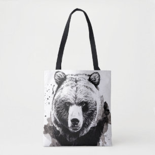 Bear Grizzly Wild Nature Free Spirit Art Painting Tote Bag