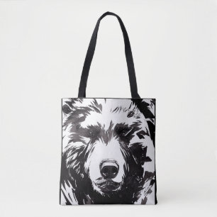 Bear Grizzly Wild Nature Free Spirit Art Painting Tote Bag