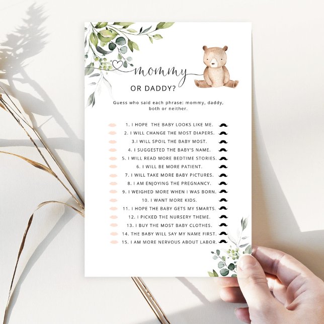 Bear Guess Who Said It Mummy or Daddy game (Creator Uploaded)