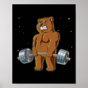 Bear Gym Weight Training Deadlift Poster