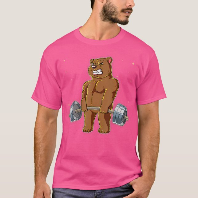 Bear Gym Weight Training Deadlift T-Shirt (Front)
