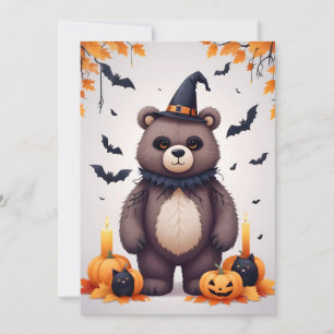 Bear Halloween Cute Adorable Funny Animal Cartoon  Invitation
