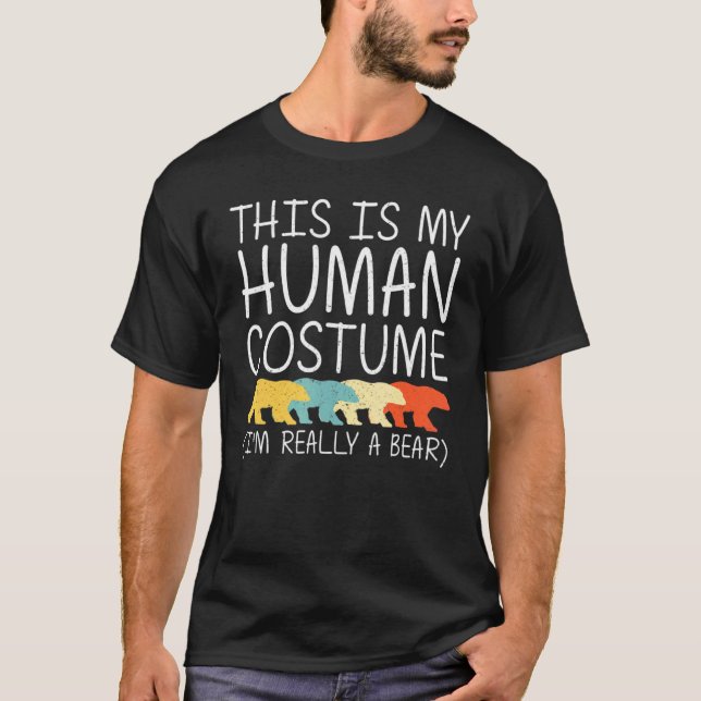 Bear Halloween Human Costume Mammal Animal Easy Di T-Shirt (Front)