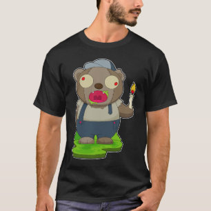 Bear Halloween Zombie Candle T-Shirt