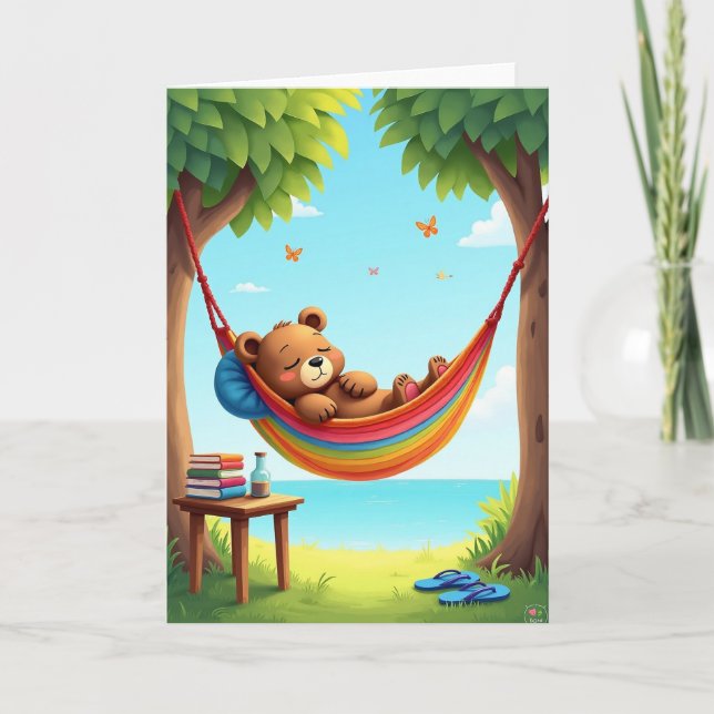 Bear Hammock Birthday Card (Front)