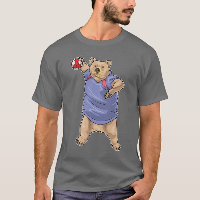 Bear Handball player Handball T-Shirt (Front)