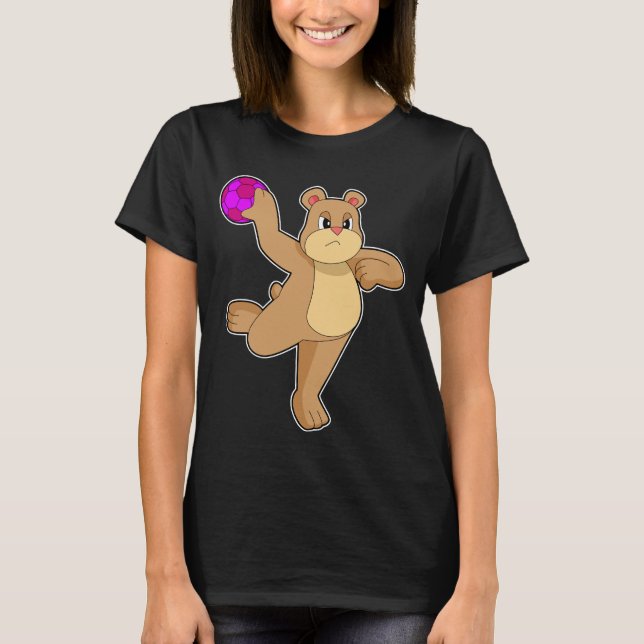 Bear Handball player Handball T-Shirt (Front)