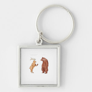 Bear Hands Oh Deer Funny Sayings Pun Gift Key Ring