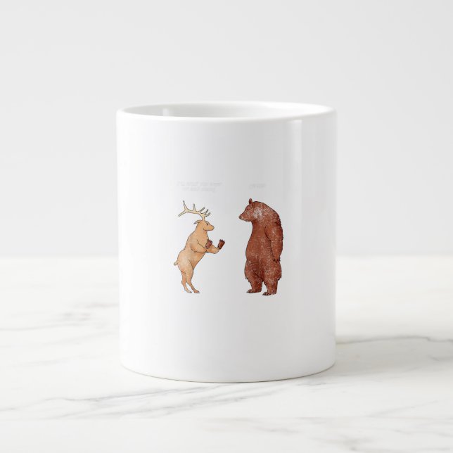 Bear Hands Oh Deer Funny Sayings Pun Gift  Large Coffee Mug (Front)