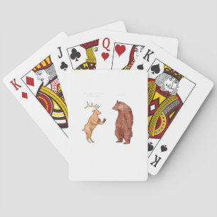 Bear Hands Oh Deer Funny Sayings Pun Gift  Playing Cards