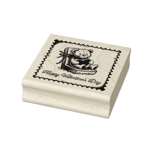 Bear Happy Valentine's Day Rubber Stamp