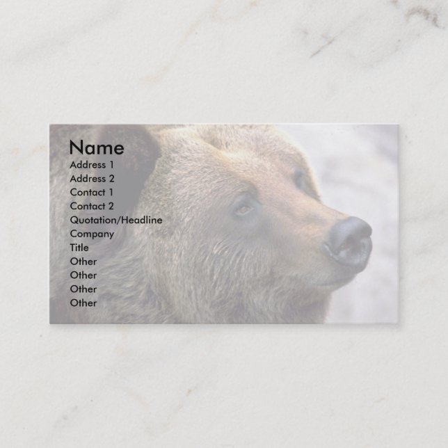 Bear Head Business Card (Front)