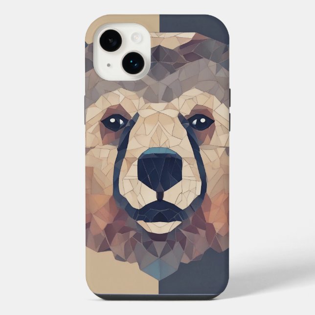 Bear Head Low Poly Design iPhone Case (Back)