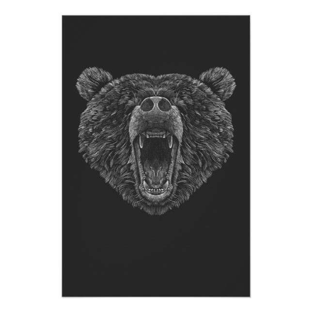 Bear head roaring poster (Front)