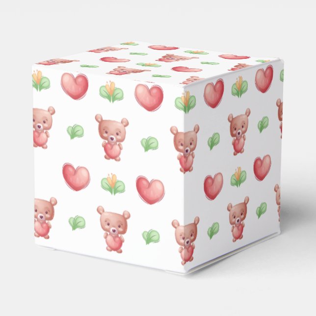 Bear Heart Collection - White Favour Box (Back Side)