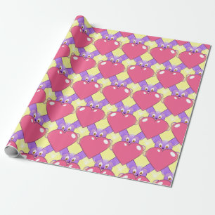 bear heart wrapping paper