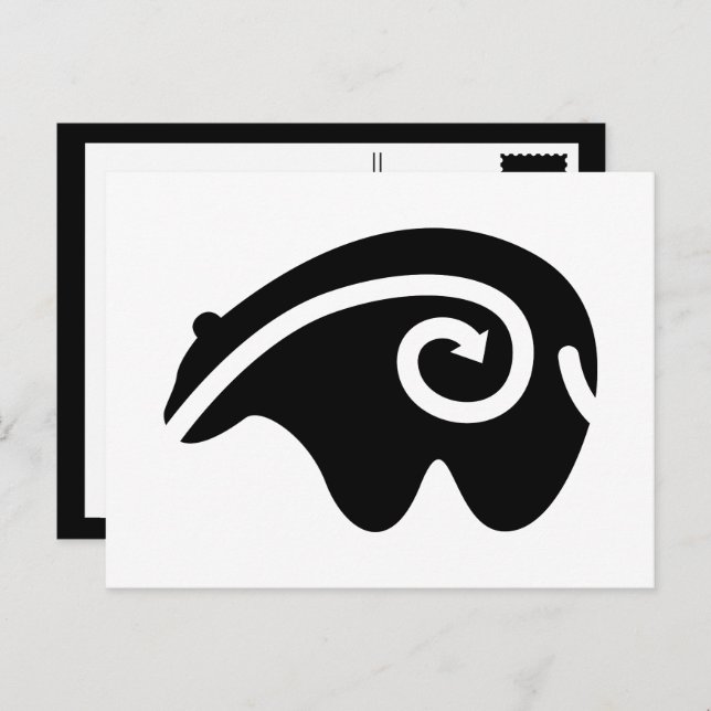 bear heartline postcard (Front/Back)