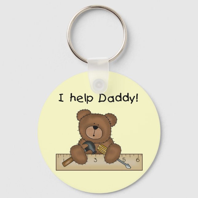 Bear Helps Daddy Tshirts and Gifts Key Ring (Front)