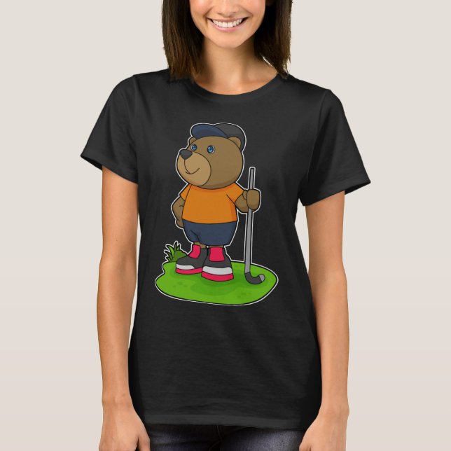Bear Hockey Hockey stick Sports T-Shirt (Front)