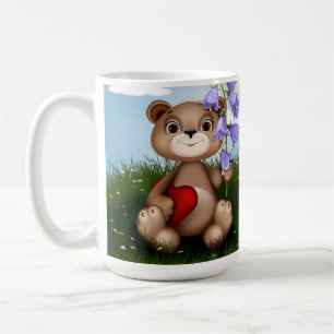 Bear Holding Bouquet Flower-30926 Coffee Mug