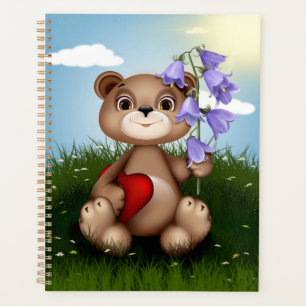 Bear Holding Bouquet Flower-30926 Planner