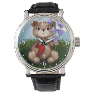 Bear Holding Bouquet Flower-30926 Watch