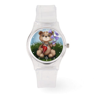 Bear Holding Bouquet Flower-30926 Watch