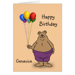Bear holds Birthday Balloons personalise