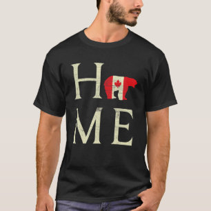 Bear Home Canada Day Maple Proud Canadian Flag Can T-Shirt