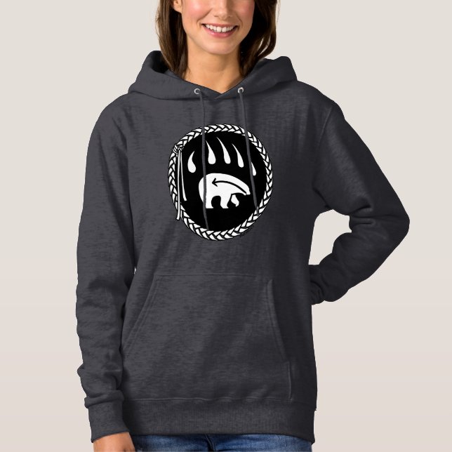 Bear Hoodie Jacket Women's Tribal Bear Claw Hoodie (Front)