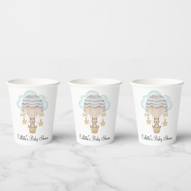 Bear Hot Air Balloons Baby Shower Paper Cups (Multi)