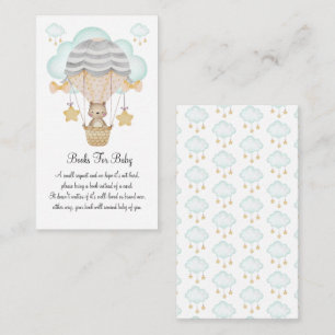 Bear Hot Air Balloons Blue Books For Baby Enclosure Card