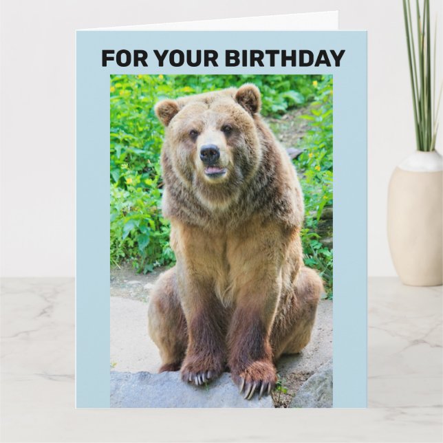 BEAR HUG BIRTHDAY CARD GRIZZLY BEAR (Front)
