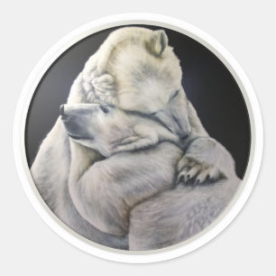 Bear Hug Classic Round Sticker
