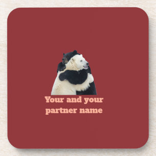 Bear Hug Love (Customisable) Coaster