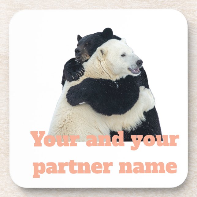 Bear Hug Love (Customisable) Coaster (Front)