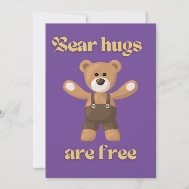 Bear hugs are free    thank you card (Front)