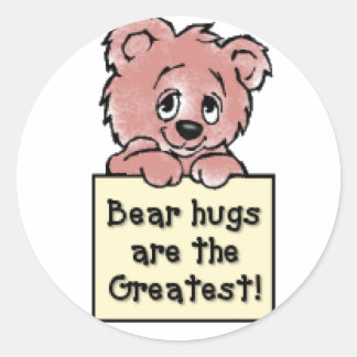 Bear Hugs Classic Round Sticker