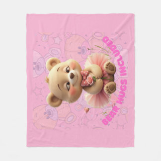 Bear Hugs Included – Sweet Tutu Bear  Fleece Blanket