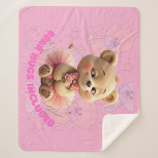 Bear Hugs Included – Sweet Tutu Bear  Sherpa Blanket