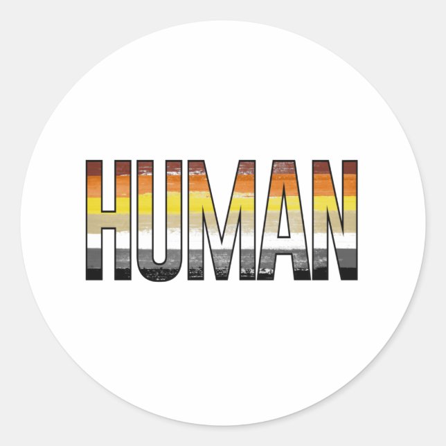 Bear Human Classic Round Sticker (Front)
