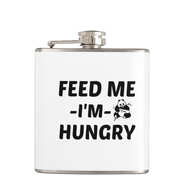 BEAR HUNGRY FEED HIP FLASK (Front)