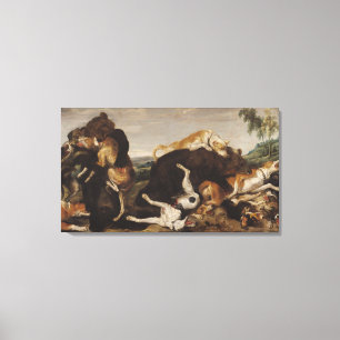 Bear Hunt or, Battle Between Dogs and Bears Canvas Print