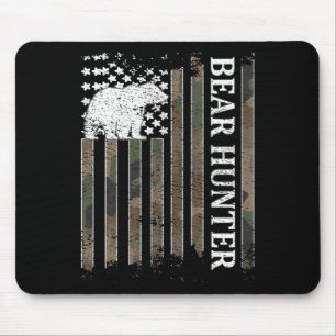 Bear Hunter American Flag Bear Hunting Lover 1 Mouse Mat