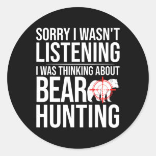 Bear Hunter Hunting In Alaska Classic Round Sticker