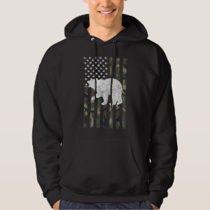 Bear Hunting Camo Flag  Hoodie
