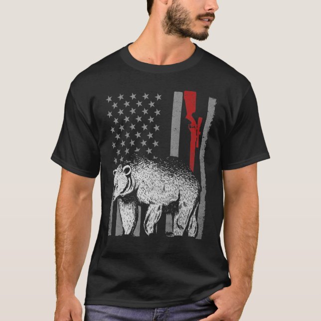 Bear Hunting Us Hunter T-Shirt (Front)